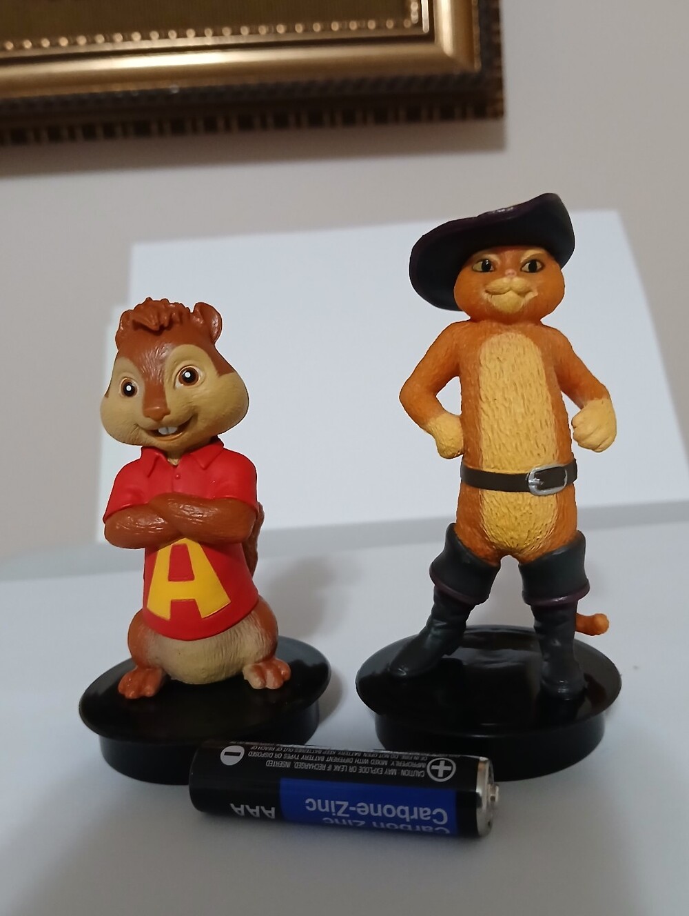 Puss n Boots And Alvin From the Chipmunks, Cinaplex Collector Toys.